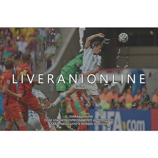 THIBAUT COURTOIS UPRZEDZA MARTIN DEMICHELIS 2014.07.05 ESTADIO NATIONAL DE BRASILIA GARRINCHA BRAZYLIA PILKA NOZNA MISTRZOSTWA SWIATA FIFA WORLD CUP 2014 KADRA REPREZENTACJA ARGENTYNA - BELGIA FOTO PAULA DUDA / PRESSFOCUS/NEWSPIX.PL --- Newspix.pl AG ALDOL IVERANI SAS ONLY ITALY *** Local Caption *** www.newspix.pl mail us: info@newspix.pl call us: 0048 022 23 22 222 --- Polish Picture Agency by Ringier Axel Springer Poland