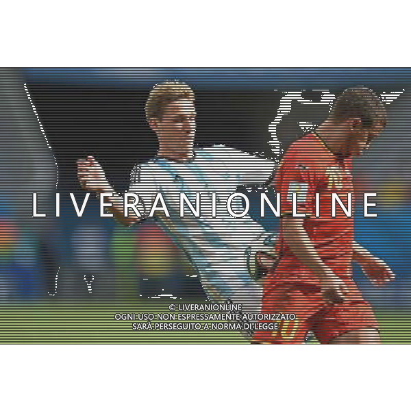 LUCAS BIGLIA (L) I EDEN HAZARD 2014.07.05 ESTADIO NATIONAL DE BRASILIA GARRINCHA BRAZYLIA PILKA NOZNA MISTRZOSTWA SWIATA FIFA WORLD CUP 2014 KADRA REPREZENTACJA ARGENTYNA - BELGIA FOTO PAULA DUDA / PRESSFOCUS/NEWSPIX.PL --- Newspix.pl AG ALDOL IVERANI SAS ONLY ITALY *** Local Caption *** www.newspix.pl mail us: info@newspix.pl call us: 0048 022 23 22 222 --- Polish Picture Agency by Ringier Axel Springer Poland