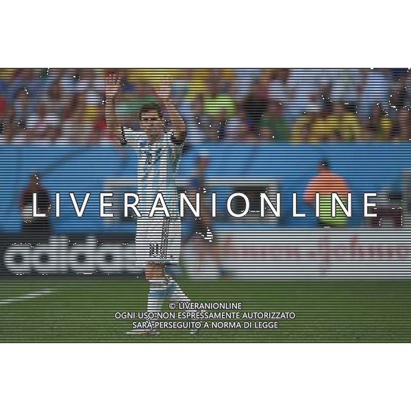 LIONEL MESSI 2014.07.05 ESTADIO NATIONAL DE BRASILIA GARRINCHA BRAZYLIA PILKA NOZNA MISTRZOSTWA SWIATA FIFA WORLD CUP 2014 KADRA REPREZENTACJA ARGENTYNA - BELGIA FOTO PAULA DUDA / PRESSFOCUS/NEWSPIX.PL --- Newspix.pl AG ALDOL IVERANI SAS ONLY ITALY *** Local Caption *** www.newspix.pl mail us: info@newspix.pl call us: 0048 022 23 22 222 --- Polish Picture Agency by Ringier Axel Springer Poland