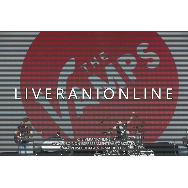 British boy band The Vamps perform at British Summer Time, Hyde Park, London, England, UK on Sunday 6th July 2014. The band consists of Brad Simpson (lead vocals and guitar), James McVey (lead guitar and vocals), Connor Ball (bass guitar and vocals) and Tristan Evans (drums and vocals) ©PHOTOSHOT/Agenzia Aldo Liverani sas - ITALY ONLY - EDITORIAL USE ONLY
