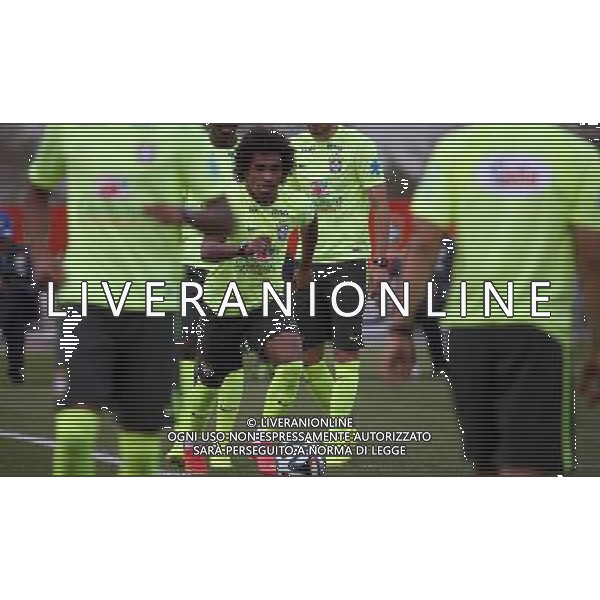RJ - COPA/BRASIL/TREINO - ESPORTES - Willian em treino da sele o brasileira de futebol realizado na Granja Comary, em Teres olis, regi serrana do Rio de Janeiro, neste domingo (6). A equipe se prepara para enfrentar a Alemanha na pr ima ter -feira (08), pelas semifinais da Copa do Mundo 2014. 06/07/2014 - Foto: F IO MOTTA/ESTAD CONTE O ©PHOTOSHOT/Agenzia Aldo Liverani sas - ITALY ONLY - EDITORIAL USE ONLY - Allenamento della nazionale Brasiliana a Rio de Janeiro, Brasile 6 luglio 2014 in attesa della semifinale della coppa del mondo FIFA 2014