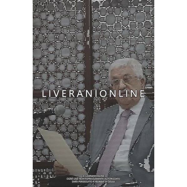 (140706) -- RAMALLAH, July 6, 2014 () -- Palestinian President Mahmoud Abbas speaks to journalists following his meeting with Robert Serry (unseen), the UN special coordinator for the Middle East peace process, at his office in the West Bank city of Ramallah on July 6, 2014. Abbas requested the United Nations to form an international fact-finding committee to investigate what he described as ongoing Israeli violations against the Palestinians. (/Fadi Arouri) ©PHOTOSHOT/Agenzia Aldo Liverani sas - ITALY ONLY - EDITORIAL USE ONLY - Il presidente palestinese Mahmoud Abbas parla ai giornalisti per il processo di pace in Medio Oriente, nel suo ufficio nella citta\' di Ramallah il 6 luglio 2014