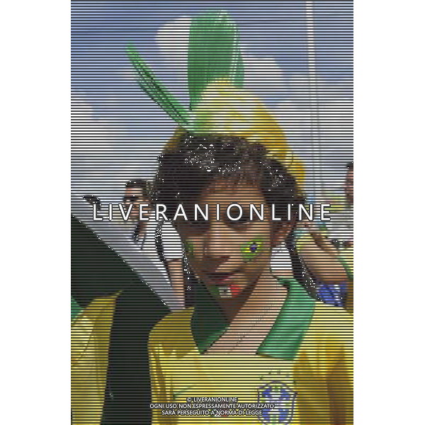 Supporters de Bresil avant le match - 08.07.2014 - Bresil / Allemagne - 1/2Finale de la Coupe du Monde 2014 Photo : Dave Winter / Icon Sport AG ALDO LIVERANI SAS ONLY ITALY