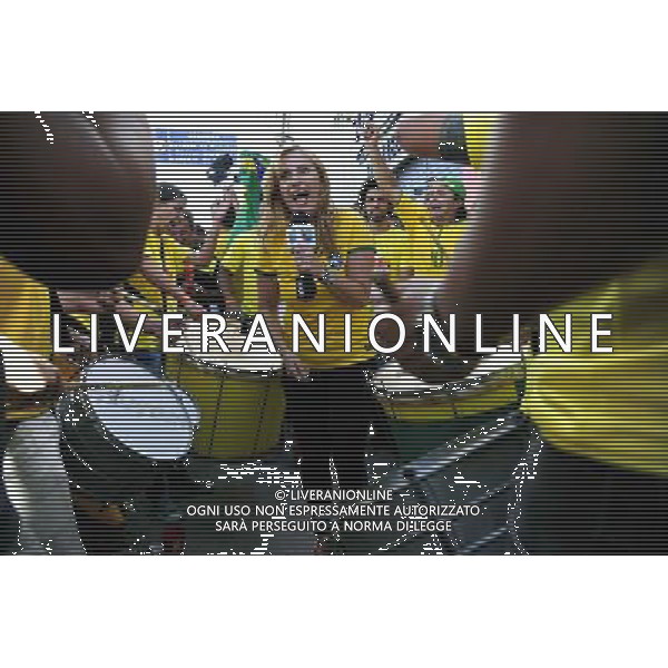 Animatrice de la tele bresilienne avant le match avec les supporters du Bresil - 08.07.2014 - Bresil / Allemagne - 1/2Finale de la Coupe du Monde 2014 Photo : Dave Winter / Icon Sport AG ALDO LIVERANI SAS ONLY ITALY