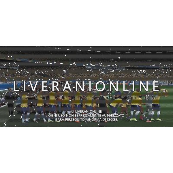 FIFA World Cup Brasile 2014 Semifinali Belo Horizonte - 08.07.2014 Brasile-Germania Nella Foto:l\'ingresso in campo dei giocatori del brasile /Ph.Vitez-Ag. Aldo Liverani