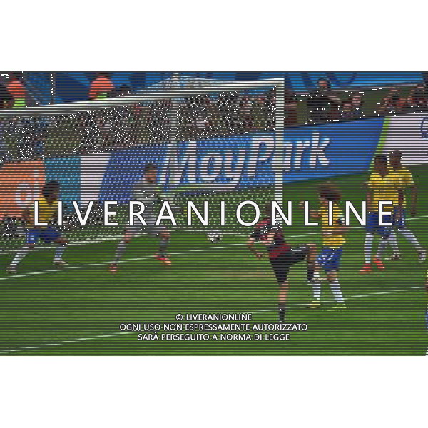 But de Thomas Muller - 08.07.2014 - Bresil / Allemagne - 1/2Finale de la Coupe du Monde 2014 Photo : Dave Winter / Icon Sport ag aldo liverani sas only italy