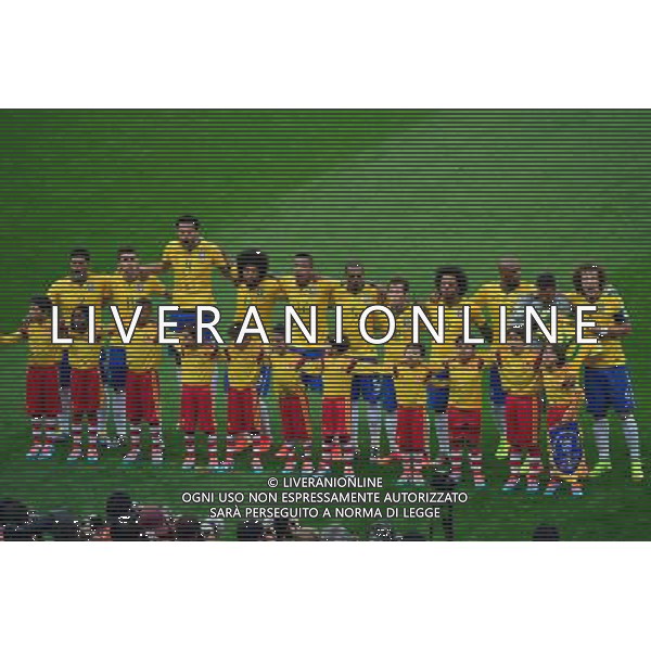 Equipe Bresil / Hymne / NEYMAR - 08.07.2014 - Bresil / Allemagne - 1/2Finale de la Coupe du Monde 2014 Photo : Dave Winter / Icon Sport ag aldo liverani sas only italy