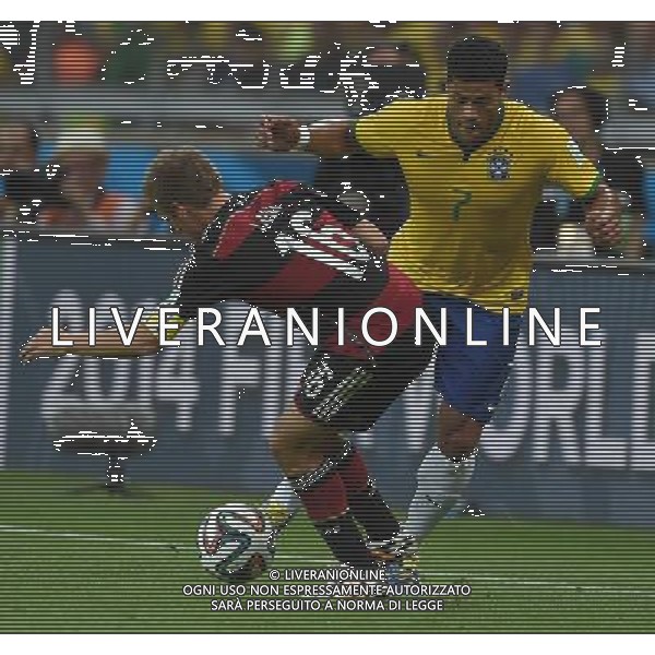 FIFA World Cup Brasile 2014 Semifinali Belo Horizonte - 08.07.2014 Brasile-Germania Nella Foto:hulk lahm /Ph.Vitez-Ag. Aldo Liverani