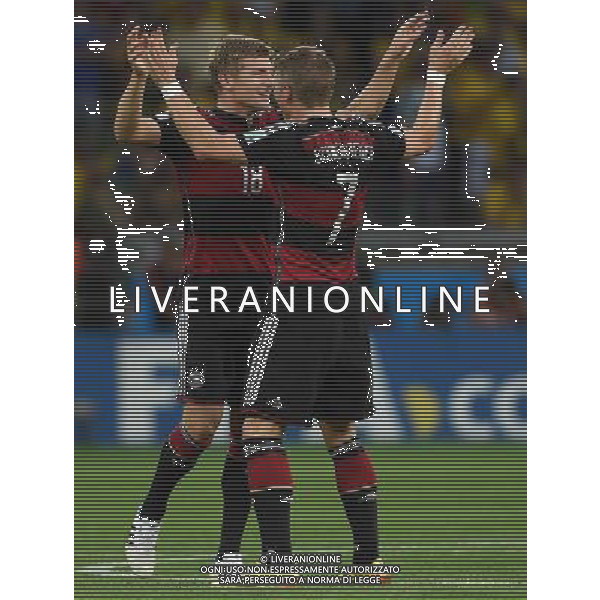 FIFA World Cup Brasile 2014 Semifinali Belo Horizonte - 08.07.2014 Brasile-Germania Nella Foto:kroos esulta con schweinsteiger /Ph.Vitez-Ag. Aldo Liverani
