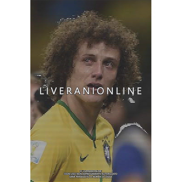 (140708) -- BELO HORIZONTE, July 8, 2014 () -- Brazil\'s David Luiz looks on with tears after a semifinal match between Brazil and Germany of 2014 FIFA World Cup at the Estadio Mineirao Stadium in Belo Horizonte, Brazil, on July 8, 2014. Germany won 7-1 over Brazil and qualified for the final on Tuesday. (/Qi Heng)(pcy) AG ALDO LIVERANI SAS ONLY ITALY