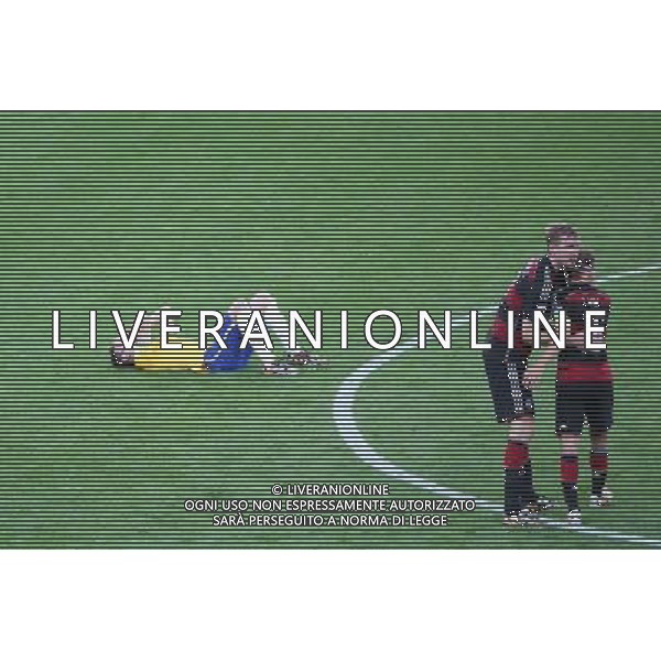 (140708) -- BELO HORIZONTE, July 8, 2014 () -- Brazil\'s Oscar (L) lies on the field after a semifinal match between Brazil and Germany of 2014 FIFA World Cup at the Estadio Mineirao Stadium in Belo Horizonte, Brazil, on July 8, 2014. Germany won 7-1 over Brazil and qualified for the final on Tuesday.(/Li Ming)(rh) AG ALDO LIVERANI SAS ONLY ITALY