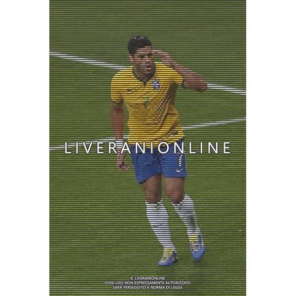(140708) -- BELO HORIZONTE, July 8, 2014 () -- Brazil\'s Hulk reacts during a semifinal match between Brazil and Germany of 2014 FIFA World Cup at the Estadio Mineirao Stadium in Belo Horizonte, Brazil, on July 8, 2014.(/Li Ming)(rh) AG ALDO LIVERANI SAS ONLY ITALY