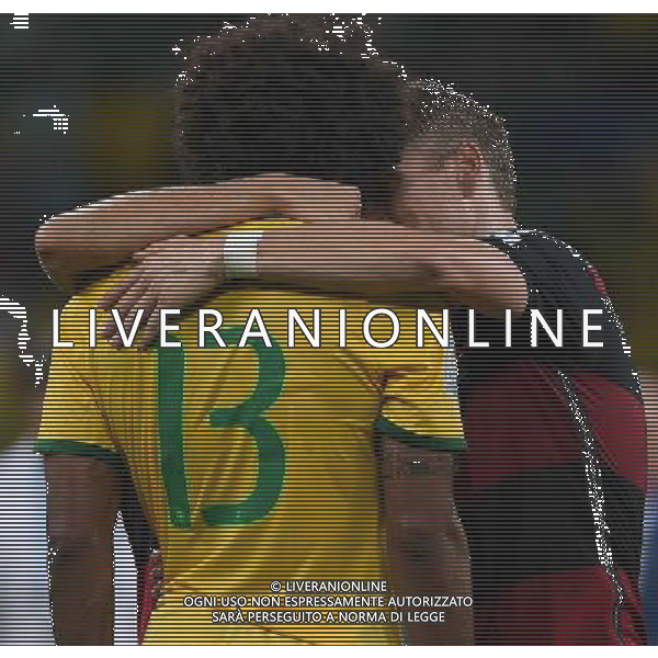 FIFA World Cup Brasile 2014 Semifinali Belo Horizonte - 08.07.2014 Brasile-Germania Nella Foto:schweinsteiger consola dante /Ph.Vitez-Ag. Aldo Liverani