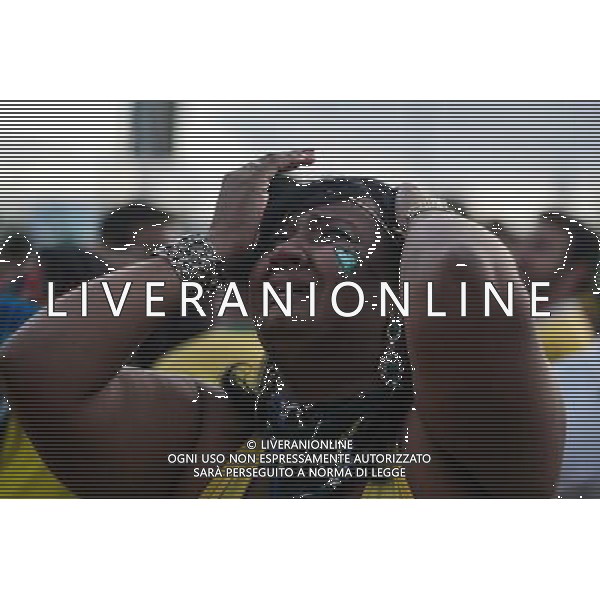 (140708) -- BRASILIA, July 08, 2014 () -- A Brazil\'s fan reacts while watching a semifinal match between Brazil and Germany of 2014 FIFA World Cup at the FIFA Fan Fest area in Brasilia, Brazil, on July 08, 2014. (/Jhon Paz) ©photoshot/Agenzia Aldo Liverani sas - ITALY ONLY - EDITORIAL USE ONLY - BRASILE VS GERMANIA partita di semifinale Coppa del mondo FIFA 2014 Mineirao stadio Estadio a Belo Horizonte, in Brasile, 8 luglio 2014, la Germania ha vinto 7-1 e qualificato per la finale