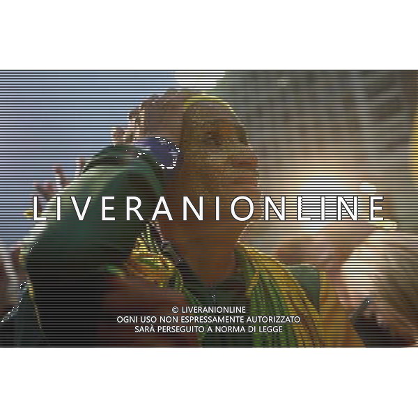 (140708) -- SAO PAULO, July 08, 2014 () -- A Brazil\'s fan reacts while watching a semifinal match between Brazil and Germany of 2014 FIFA World Cup at the FIFA Fan Fest area in Sao Paulo, Brazil, on july 08, 2014. (/Rahel Patrasso) ©photoshot/Agenzia Aldo Liverani sas - ITALY ONLY - EDITORIAL USE ONLY - BRASILE VS GERMANIA partita di semifinale Coppa del mondo FIFA 2014 Mineirao stadio Estadio a Belo Horizonte, in Brasile, 8 luglio 2014, la Germania ha vinto 7-1 e qualificato per la finale