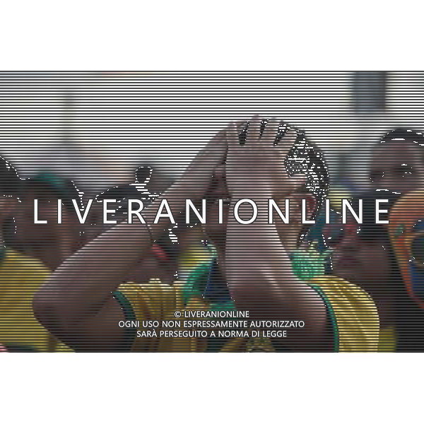 (140708) -- BRASILIA, July 08, 2014 () -- A Brazil\'s fan reacts while watching a semifinal match between Brazil and Germany of 2014 FIFA World Cup at the FIFA Fan Fest area in Brasilia, Brazil, on July 08, 2014. (/Jhon Paz) ©photoshot/Agenzia Aldo Liverani sas - ITALY ONLY - EDITORIAL USE ONLY - BRASILE VS GERMANIA partita di semifinale Coppa del mondo FIFA 2014 Mineirao stadio Estadio a Belo Horizonte, in Brasile, 8 luglio 2014, la Germania ha vinto 7-1 e qualificato per la finale