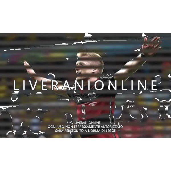 (140708) -- BELO HORIZONTE, July 8, 2014 () -- Germany\'s Andre Schuerrle celebrates after scoring during a semifinal match between Brazil and Germany of 2014 FIFA World Cup at the Estadio Mineirao Stadium in Belo Horizonte, Brazil, on July 8, 2014. Germany won 7-1 over Brazil and qualified for the final on Tuesday. (/Li Ga)(pcy) ©photoshot/Agenzia Aldo Liverani sas - ITALY ONLY - EDITORIAL USE ONLY - BRASILE VS GERMANIA partita di semifinale Coppa del mondo FIFA 2014 Mineirao stadio Estadio a Belo Horizonte, in Brasile, 8 luglio 2014, la Germania ha vinto 7-1 e qualificato per la finale