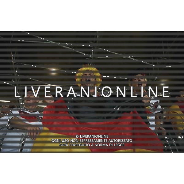 (140708) -- BELO HORIZONTE, July 8, 2014 () -- Germany\'s fans celebrate the victory after a semifinal match between Brazil and Germany of 2014 FIFA World Cup at the Estadio Mineirao Stadium in Belo Horizonte, Brazil, on July 8, 2014. Germany won 7-1 over Brazil and qualified for the final on Tuesday.(/Li Ming)(rh) ©photoshot/Agenzia Aldo Liverani sas - ITALY ONLY - EDITORIAL USE ONLY - BRASILE VS GERMANIA partita di semifinale Coppa del mondo FIFA 2014 Mineirao stadio Estadio a Belo Horizonte, in Brasile, 8 luglio 2014, la Germania ha vinto 7-1 e qualificato per la finale