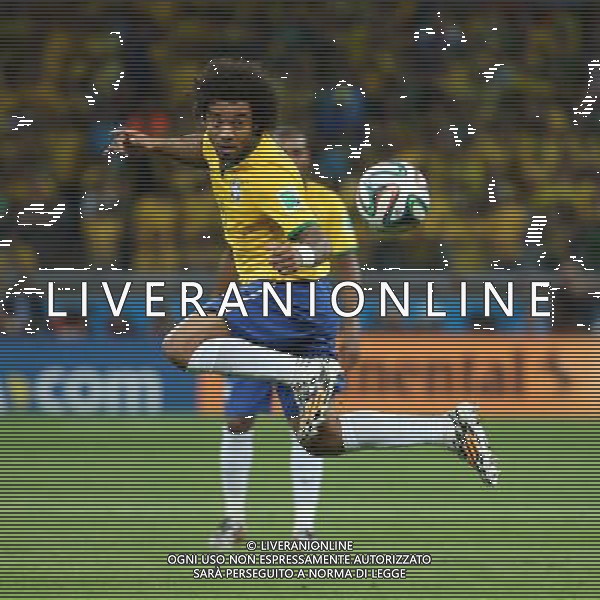 Marcelo (BRA) // during Semi Final match between Brasil and Germany of the FIFA Worldcup Brazil 2014 at the Mineirao in Belo Horizonte, Brazil on 2014/07/08. EXPA Pictures © 2014, PhotoCredit: EXPA/ Eibner-Pressefoto/ Cezaro *****ATTENTION - OUT of GER***** AG ALDO LIVERANI SAS ONLY ITALY