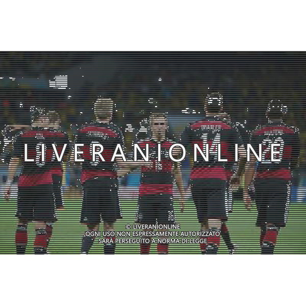 vl. Mesut Oezil, Andre Schuerrle, Philipp Lahm Julian Draxler und Jerome Boateng (GER) // during Semi Final match between Brasil and Germany of the FIFA Worldcup Brazil 2014 at the Mineirao in Belo Horizonte, Brazil on 2014/07/08. EXPA Pictures © 2014, PhotoCredit: EXPA/ Eibner-Pressefoto/ Cezaro *****ATTENTION - OUT of GER***** AG ALDO LIVERANI SAS ONLY ITALY