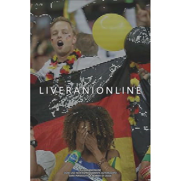 Jubel bei den deutschen Fans und Trauer bei Brasilien nach der hohen Niederlage // during Semi Final match between Brasil and Germany of the FIFA Worldcup Brazil 2014 at the Mineirao in Belo Horizonte, Brazil on 2014/07/08. EXPA Pictures © 2014, PhotoCredit: EXPA/ Eibner-Pressefoto/ CEZARO *****ATTENTION - OUT of GER***** AG ALDO LIVERANI SAS ONLY ITALY