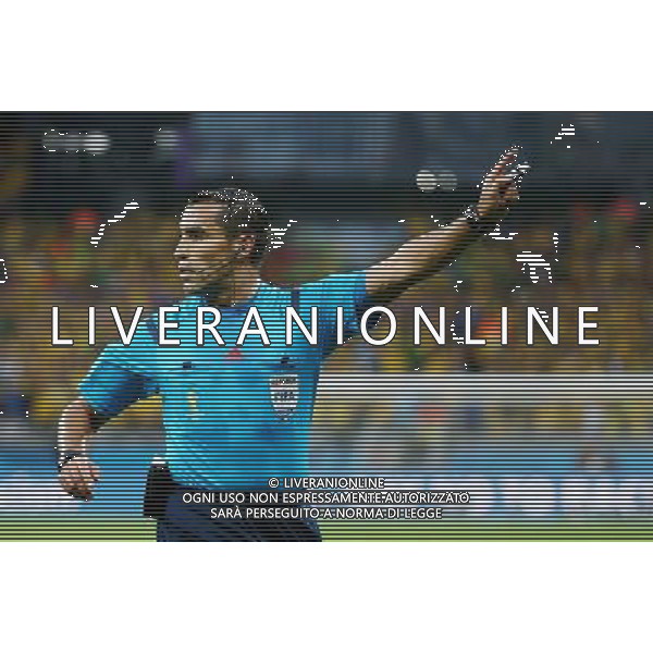 Schiedsrichter Marco Antonio Rodriguez Moreno (Mexiko) // during Semi Final match between Brasil and Germany of the FIFA Worldcup Brazil 2014 at the Mineirao in Belo Horizonte, Brazil on 2014/07/08. EXPA Pictures © 2014, PhotoCredit: EXPA/ Eibner-Pressefoto/ Cezaro *****ATTENTION - OUT of GER***** AG ALDO LIVERANI SAS ONLY ITALY