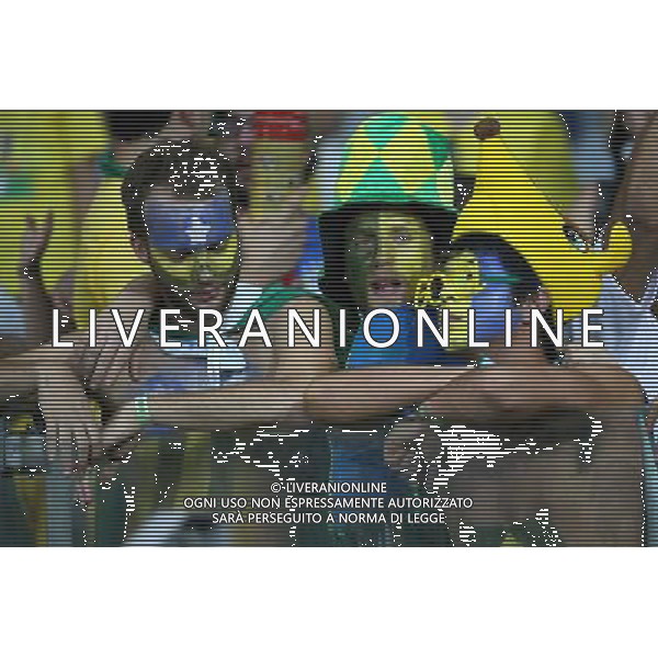 Trauer bei den brasilianischen Zuschauern nachder hohen Niederlage // during Semi Final match between Brasil and Germany of the FIFA Worldcup Brazil 2014 at the Mineirao in Belo Horizonte, Brazil on 2014/07/08. EXPA Pictures © 2014, PhotoCredit: EXPA/ Eibner-Pressefoto/ Cezaro *****ATTENTION - OUT of GER***** AG ALDO LIVERANI SAS ONLY ITALY