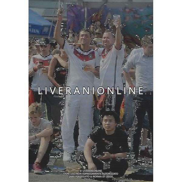Germany fans in New York watch as their team beats Brazil 7-1 in the World Cup semi final - I tifosi della Germania a New York mentre guardano la partita contro il Brasile vinta 7-1 nella semifinale della Coppa del Mondo FIFA Brasile 2014 ©PHOTOSHOT/Agenzia Aldo Liverani sas - ITALY ONLY - EDITORIAL USE ONLY