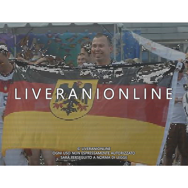 Germany fans in New York watch as their team beats Brazil 7-1 in the World Cup semi final - I tifosi della Germania a New York mentre guardano la partita contro il Brasile vinta 7-1 nella semifinale della Coppa del Mondo FIFA Brasile 2014 ©PHOTOSHOT/Agenzia Aldo Liverani sas - ITALY ONLY - EDITORIAL USE ONLY