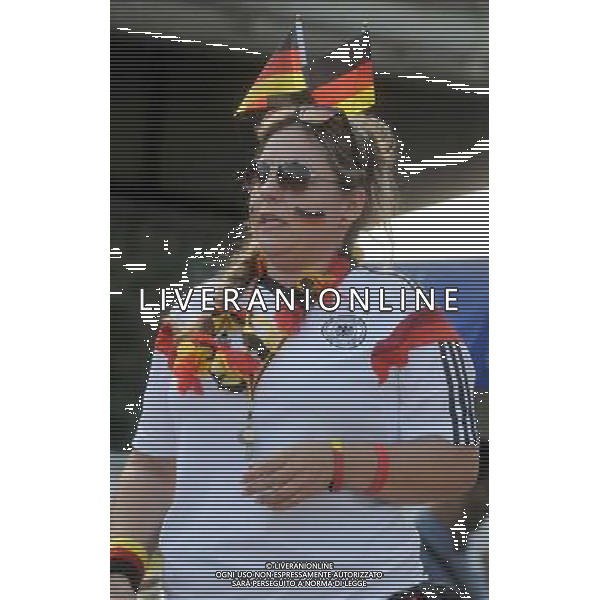 Germany fans in New York watch as their team beats Brazil 7-1 in the World Cup semi final - I tifosi della Germania a New York mentre guardano la partita contro il Brasile vinta 7-1 nella semifinale della Coppa del Mondo FIFA Brasile 2014 ©PHOTOSHOT/Agenzia Aldo Liverani sas - ITALY ONLY - EDITORIAL USE ONLY