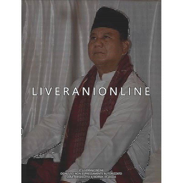 (140709) -- BONGOR, July 9, 2014 () -- Presidential candidate Prabowo Subianto speaks to the media after casting his vote at a polling station in Bogor of West Java Province, Indonesia, July 8, 2014. Indonesians went to polls on July 9 to elect their new president from Jakarta Governor Joko Widodo, 53, and former general Prabowo Subianto, 63. (/He Changshan) ©PHOTOSHOT/Agenzia Aldo Liverani sas - ITALY ONLY - EDITORIAL USE ONLY - Operazioni di voto in un seggio elettorale a Bogor della provincia di West Java, Indonesia, 8 Luglio 2014 per le elezioni presidenziali