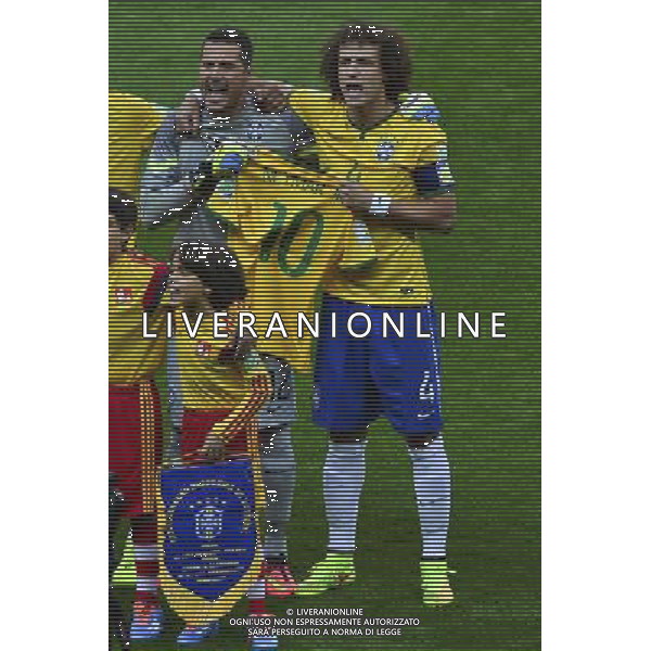 Julio CESAR / David LUIZ - 08.07.2014 - Bresil / Allemagne - 1/2Finale de la Coupe du Monde 2014 -Belo Horizonte- Photo : David Winter / Icon Sport /Agenzia Aldo Liverani sas - ONLY ITALY - BRASILE VS GERMANIA partita di semifinale Coppa del mondo FIFA 2014 Mineirao stadio Estadio a Belo Horizonte, in Brasile, 8 luglio 2014, la Germania ha vinto 7-1 e qualificato per la finale