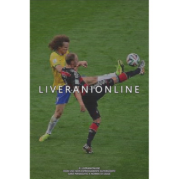 David LUIZ / Benedikt HOEWEDES - 08.07.2014 - Bresil / Allemagne - 1/2Finale de la Coupe du Monde 2014 Photo : Dave Winter / Icon Sport /Agenzia Aldo Liverani sas - ONLY ITALY - BRASILE VS GERMANIA partita di semifinale Coppa del mondo FIFA 2014 Mineirao stadio Estadio a Belo Horizonte, in Brasile, 8 luglio 2014, la Germania ha vinto 7-1 e qualificato per la finale