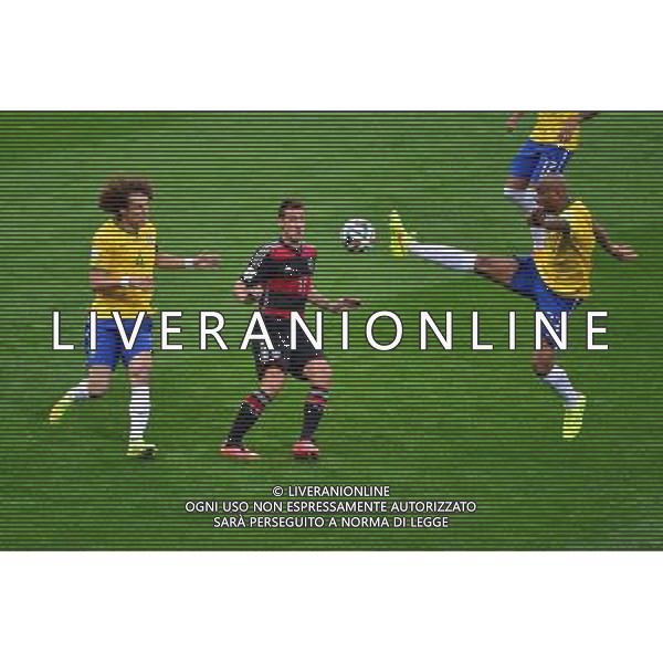 David LUIZ / Miroslav KLOSE / DANTE - 08.07.2014 - Bresil / Allemagne - 1/2Finale de la Coupe du Monde 2014 Photo : Dave Winter / Icon Sport /Agenzia Aldo Liverani sas - ONLY ITALY - BRASILE VS GERMANIA partita di semifinale Coppa del mondo FIFA 2014 Mineirao stadio Estadio a Belo Horizonte, in Brasile, 8 luglio 2014, la Germania ha vinto 7-1 e qualificato per la finale