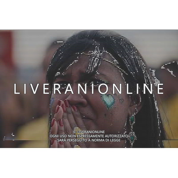 (140708) -- BRASILIA, July 08, 2014 () -- A Brazil\'s fan reacts while watching a semifinal match between Brazil and Germany of 2014 FIFA World Cup at the FIFA Fan Fest area in Brasilia, Brazil, on July 08, 2014. (/Jhon Paz) ©PHOTOSHOT/Agenzia Aldo Liverani sas - ITALY ONLY - EDITORIAL USE ONLY - BRASILE VS GERMANIA partita di semifinale Coppa del mondo FIFA 2014 Mineirao stadio Estadio a Belo Horizonte, in Brasile, 8 luglio 2014, la Germania ha vinto 7-1 e qualificato per la finale