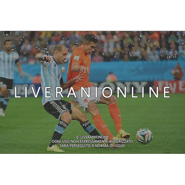 Robin VAN PERSIE / Pablo ZABALETA - 09.07.2014 - Argentine / Pays Bas - 1/2Finale Coupe du Monde -Sao Paulo Photo : Dave Winter / Icon Sport AG ALDO LIVERANI SAS ONLY ITALY