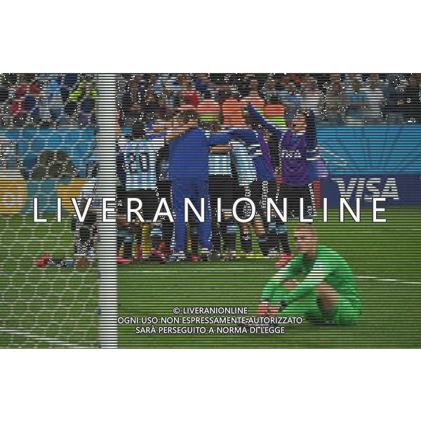 Joie Argentine / Deception Jasper CILLESSEN - 09.07.2014 - Argentine / Pays Bas - 1/2Finale Coupe du Monde -Sao Paulo Photo : Dave Winter / Icon Sport AG ALDO LIVERANI SAS ONLY ITALY