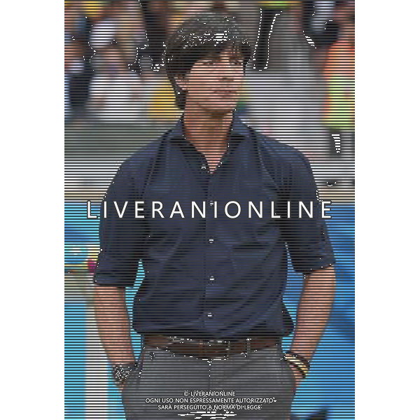 (140708) -- BELO HORIZONTE, July 8, 2014 () -- Germany\'s coach Joachim Loew reacts during a semifinal match between Brazil and Germany of 2014 FIFA World Cup at the Estadio Mineirao Stadium in Belo Horizonte, Brazil, on July 8, 2014. Germany won 7-1 over Brazil and qualified for the final on Tuesday.(/Li Ga)(rh) ©photoshot/Agenzia Aldo Liverani sas - ITALY ONLY - EDITORIAL USE ONLY - BRASILE VS GERMANIA partita di semifinale Coppa del mondo FIFA 2014 Mineirao stadio Estadio a Belo Horizonte, in Brasile, 8 luglio 2014, la Germania ha vinto 7-1 e qualificato per la finale