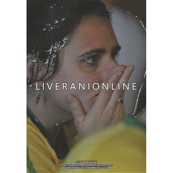 (140709) -- VANCOUVER, July 9, 2014 () -- A Brazilian soccer fan is disappointed as she watches a live broadcast of the FIFA World Cup semifinal between Brazil and Germany, at a restaurant in Vancouver, Canada, on July 8, 2014. (/Liang Sen) ©photoshot/Agenzia Aldo Liverani sas - ITALY ONLY - EDITORIAL USE ONLY - BRASILE VS GERMANIA partita di semifinale Coppa del mondo FIFA 2014 Mineirao stadio Estadio a Belo Horizonte, in Brasile, 8 luglio 2014, la Germania ha vinto 7-1 e qualificato per la finale