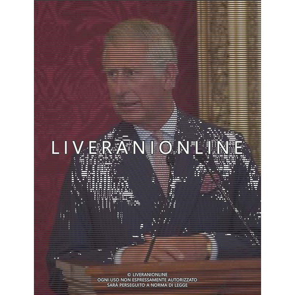  Date: 10/07/14 Pictured: The Prince of Wales Caption: The Prince of Wales hosted a conference about financing the transition to a sustainable Blue Economy at St James Palace in Central London today. the meeting was attended by representatives of governments, fishing industry investors and conservation groups. ©PHOTOSHOT/Agenzia Aldo Liverani sas - - ITALY ONLY - EDITORIAL USE ONLY - IL PRINCIPE CARLO D\'INGHILTERRA OSPITE AD UNA RIUNIONE PER IL PASSAGGIO AD UNA SOSTENIBILE ECONOMIA BLU