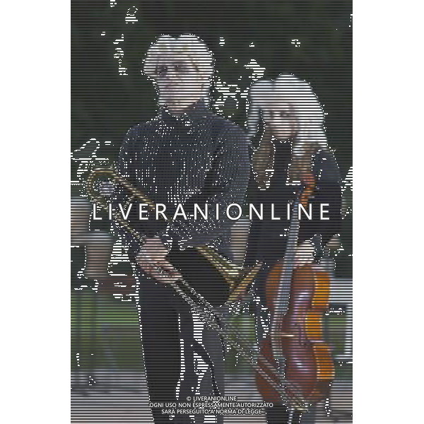 10 July 2014, Muelheim an der Ruhr, Germany. Steffen Reuber as Hauptmann at the front. Roberto Ciulli\'s Theater an der Ruhr perform \'Woyzeck - ein musikalischer Fall\' as part of their open-air season \'Weisse Naechte\' (White Nights) in Raffelbergpark in Muelheim an der Ruhr, Germany. With Rupert J Seidl as Franz Woyzeck, Dagmar Geppert as Marie and Maria Neumann as Christian, Marie\'s child. ©PHOTOSHOT/Agenzia Aldo Liverani sas - ITALY ONLY - EDITORIAL USE ONLY