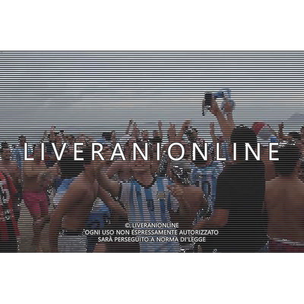 Supporters Argentine sur la plage de Copacabana - 11.07.2014 - Coupe du Monde 2014 - Bresil Photo : Dave Winter / Icon SPort /Agenzia Aldo Liverani sas - ITALY ONLY - EDITORIAL USE ONLY - Tifosi sulla spiaggia di Copacabana per la Coppa del Mondo Fifa Brasile 2014