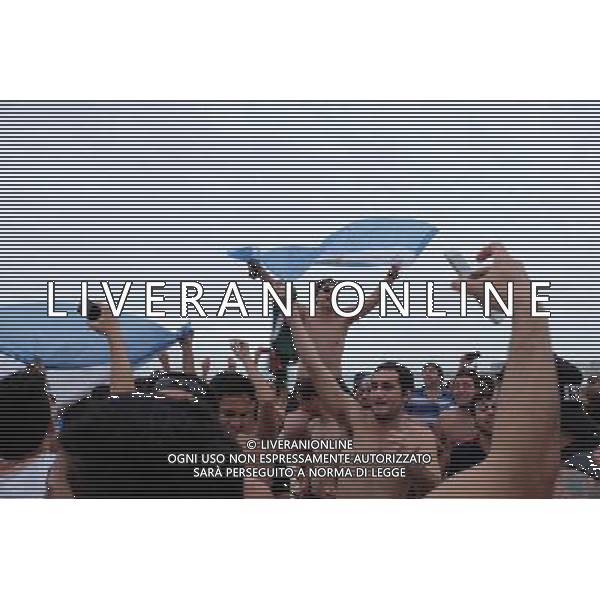 Supporters Argentine sur la plage de Copacabana - 11.07.2014 - Coupe du Monde 2014 - Bresil Photo : Dave Winter / Icon SPort /Agenzia Aldo Liverani sas - ITALY ONLY - EDITORIAL USE ONLY - Tifosi sulla spiaggia di Copacabana per la Coppa del Mondo Fifa Brasile 2014