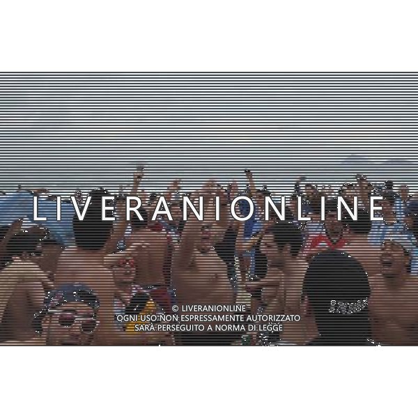 Supporters Argentine sur la plage de Copacabana - 11.07.2014 - Coupe du Monde 2014 - Bresil Photo : Dave Winter / Icon SPort /Agenzia Aldo Liverani sas - ITALY ONLY - EDITORIAL USE ONLY - Tifosi sulla spiaggia di Copacabana per la Coppa del Mondo Fifa Brasile 2014