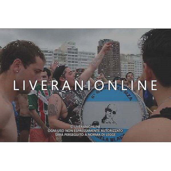 Supporters Argentine sur la plage de Copacabana - 11.07.2014 - Coupe du Monde 2014 - Bresil Photo : Dave Winter / Icon SPort /Agenzia Aldo Liverani sas - ITALY ONLY - EDITORIAL USE ONLY - Tifosi sulla spiaggia di Copacabana per la Coppa del Mondo Fifa Brasile 2014