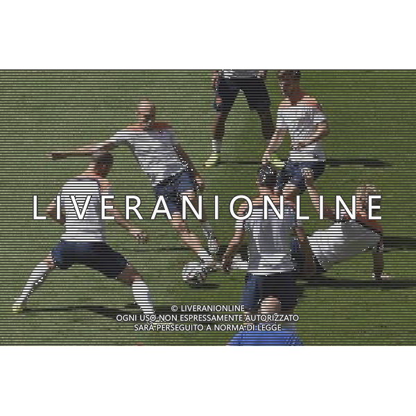 (140711) -- BRASILIA, July 11, 2014 () -- Arjen Robben(2nd, L) and Dirk Kuyt(1st, R) of Netherlands attend a training session at the Estadio Nacional Stadium in Brasilia, Brazil, on July 5, 2014. Netherlands will play the 2014 FIFA World Cup football match for third place against host Brazil on Saturday.(/Lui Siu Wai)(wll) ©photoshot/Agenzia Aldo Liverani sas - ITALY ONLY - EDITORIAL USE ONLY - Conferenza stampa e allenamento della nazionale dell\'olanda Coppa del mondo FIFA presso il Nacional stadio Estadio a Brasilia, in Brasile, 5 luglio 2014