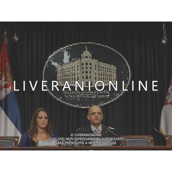 (140711) -- BELGRADE, July 11, 2014 () -- Director of the government\'s office for reconstruction and assistance in flooded areas Marko Blagojevic (C) and assistant director of the Government\'s office for European integration Ana Ilic attend a press conference in Belgrade, Serbia, on July 11, 2014. Heavy floods that struck Serbia in mid-May inflicted total damages of 1.5 billion euros (2 billion U.S. dollars), according to official estimations unveiled Friday. (/Nemanja Cabric) (bxq) ©photoshot/Agenzia Aldo Liverani sas - ITALY ONLY - EDITORIAL USE ONLY - Il Direttore dell\'ufficio del governo per la ricostruzione e l\'assistenza nelle zone alluvionate Marko Blagojevic in conferenza stampa a Belgrado, Serbia, il 11 luglio 2014