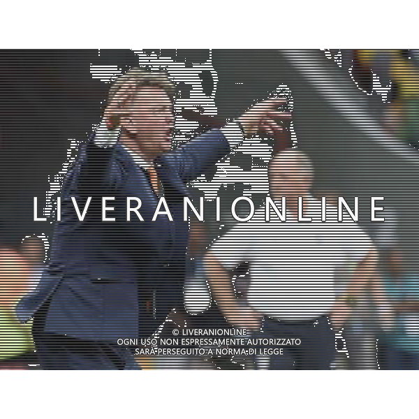 (140712) -- BRASILIA, July 12, 2014 () -- Netherlands\' coach Louis Van Gaal reacts during the third place play-off match between Brazil and Netherlands of 2014 FIFA World Cup at the Estadio Nacional Stadium in Brasilia, Brazil, on July 12, 2014.(/Yang Lei)(rh) AG ALDO LIVERANI SAS ONLY ITALY