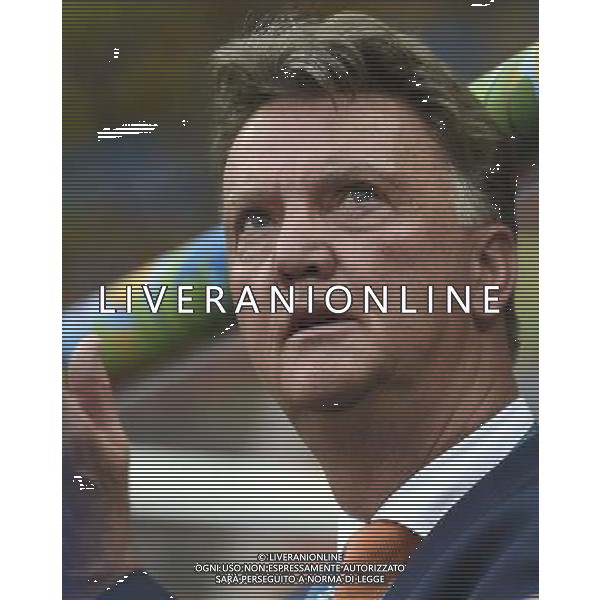 (140712) -- BRASILIA, July 12, 2014 () -- Netherlands\' coach Louis Van Gaal reacts before the third place play-off match between Brazil and Netherlands of 2014 FIFA World Cup at the Estadio Nacional Stadium in Brasilia, Brazil, on July 12, 2014.(/Cao Can)(rh) AG ALDO LIVERANI SAS ONLY ITALY