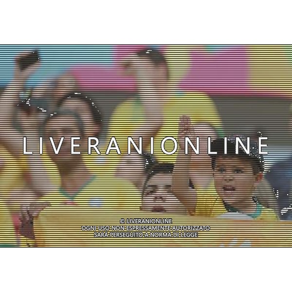 (140712) -- BRASILIA, July 12, 2014 () -- Brazil\'s fans cheer for their team before the third place play-off match between Brazil and Netherlands of 2014 FIFA World Cup at the Estadio Nacional Stadium in Brasilia, Brazil, on July 12, 2014.(/Cao Can)(rh) AG ALDO LIVERANI SAS ONLY ITALY